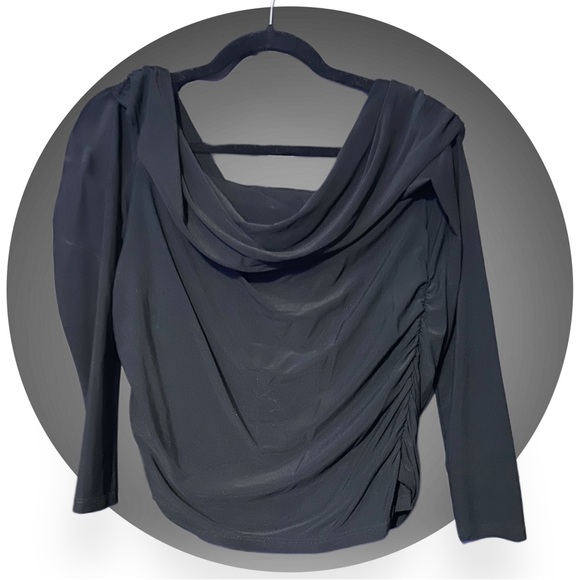 BOGO TORRID BLACK NWOT Mesh Off Shoulder Side Cinch Top - Picture 2 of 8